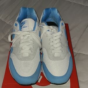 Nike Air Max White and Light Blue Shoes